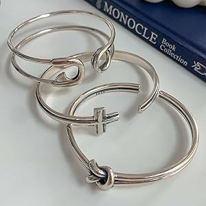 Amazon.com: Izpack Safety Pin Cuff Bracelet for Women Sterling